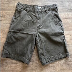 Carhartt Men Relaxed Fit Rugged Flex Canvas Work Shorts Gray Green Size 32